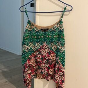 Beautiful pink & green silk camisole BCBG MAXAZARIA
